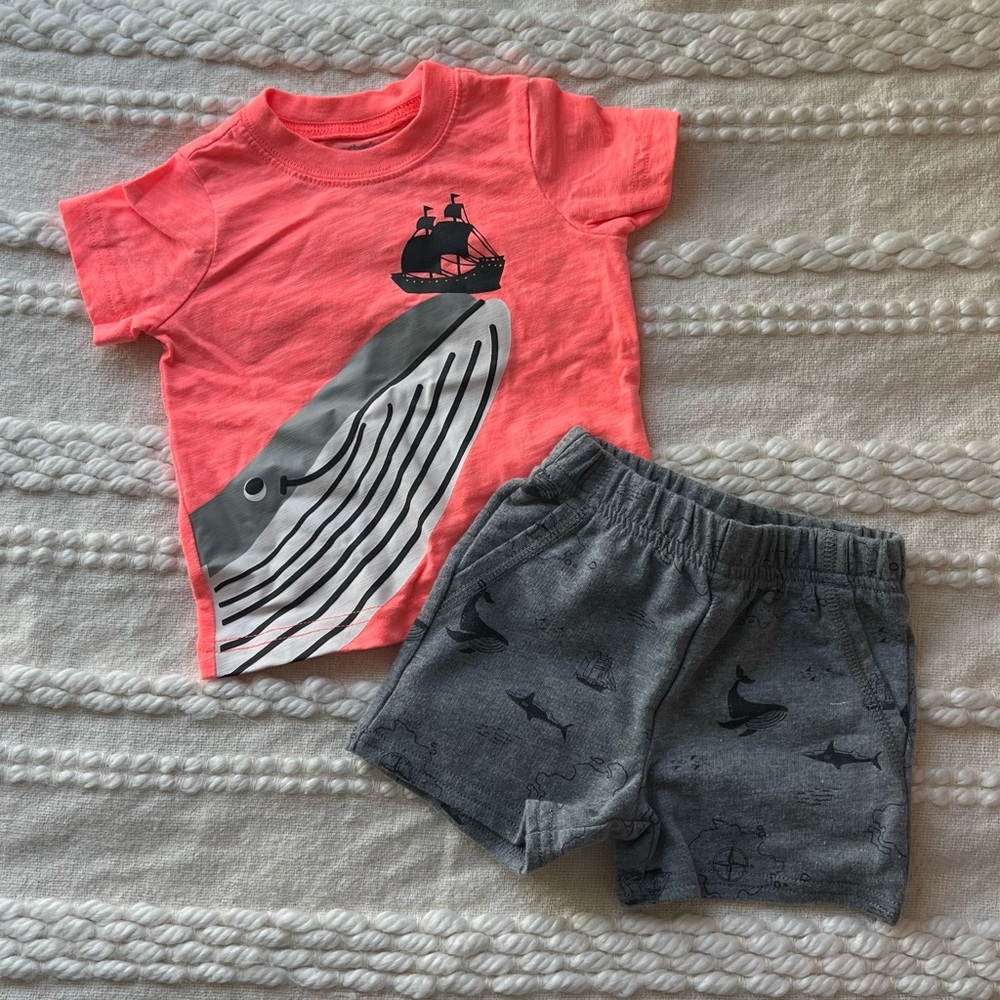 6M T-shirt and short set.